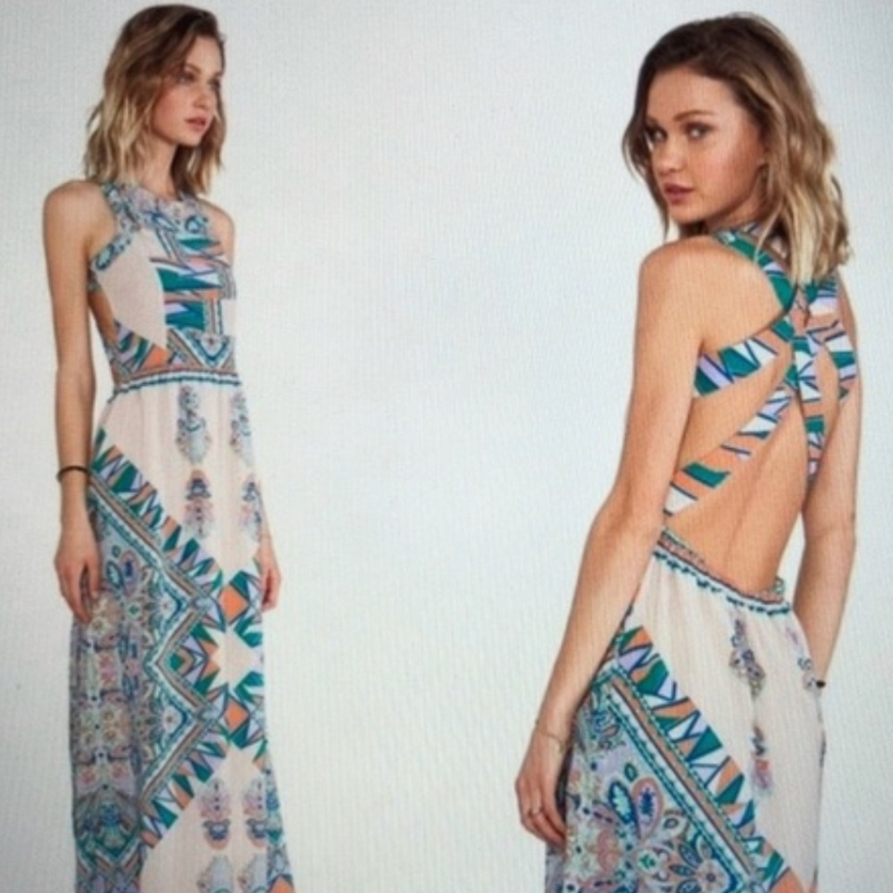 lovers and friends kitty kat maxi dress blush